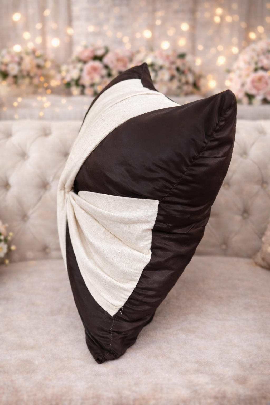 Mini Saheli Urban Cocoa with off White Shade Cushion Cover - Set of 2