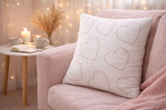 Mini Saheli Soft Red Hearts Cushion Cover - Set of 2