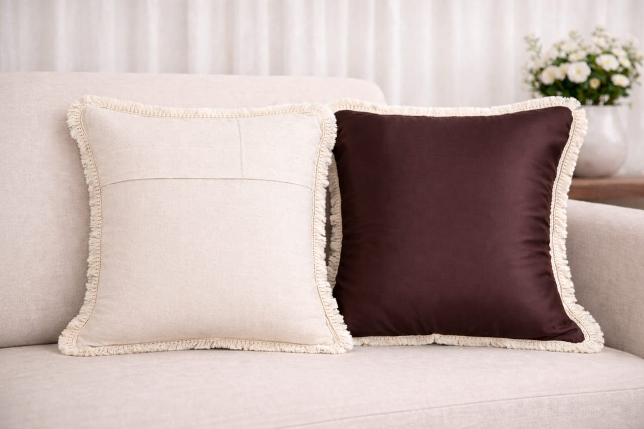 Mini Saheli Cocoa Elegance Cushion Cover – Set of 2