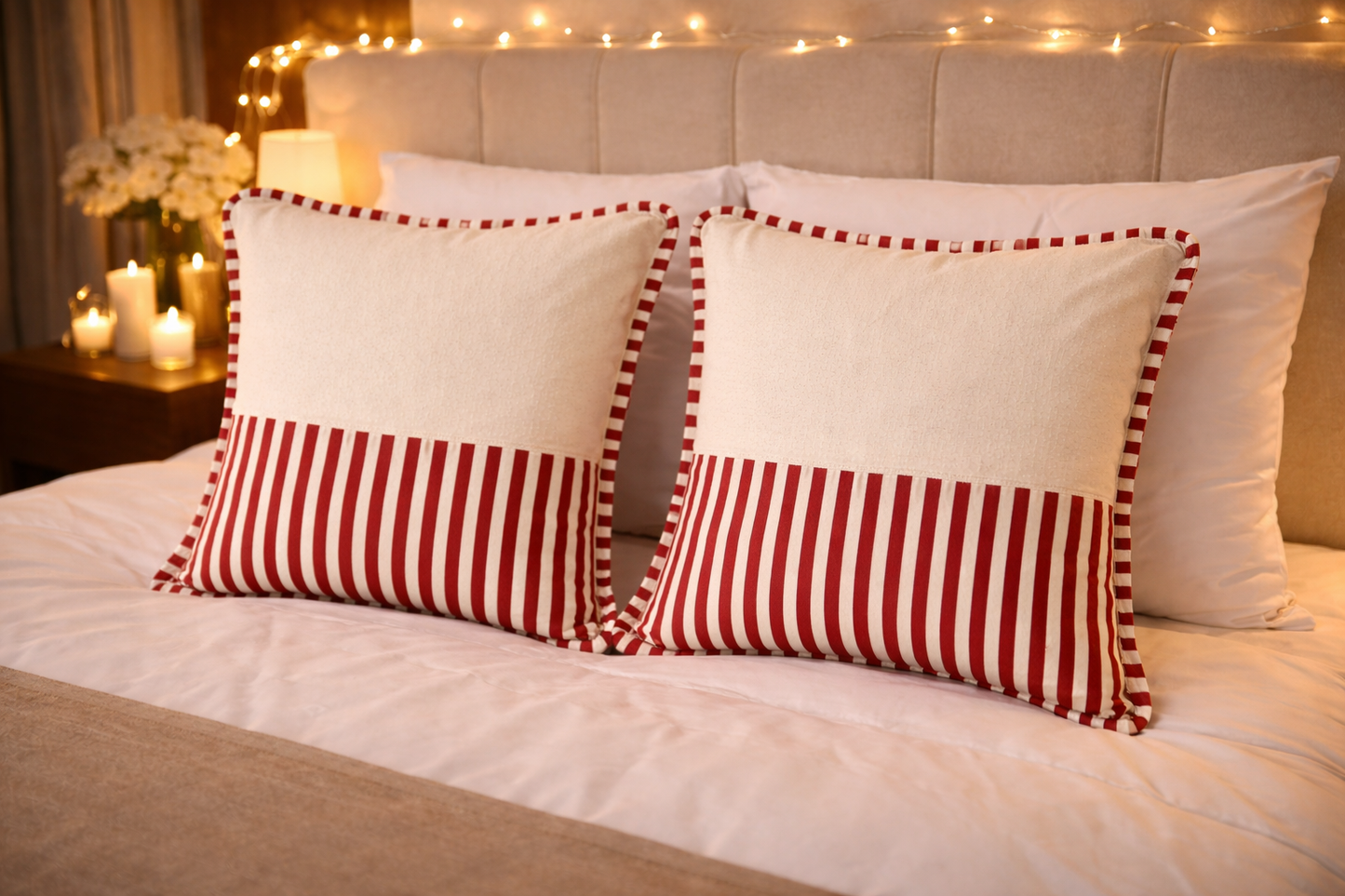 Mini Saheli Soft Stripe Cushion Cover – Set of 2