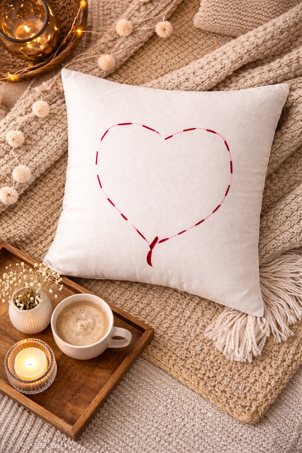 Mini Saheli soft red heart Cushion Cover – Set of 2